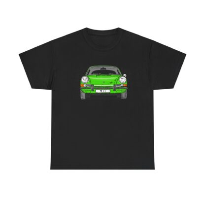 T-Shirt, Porsche 911, F-Modell, Ur-Elfer, Strichzeichnung, Grün, personalisierbar – Bild 3
