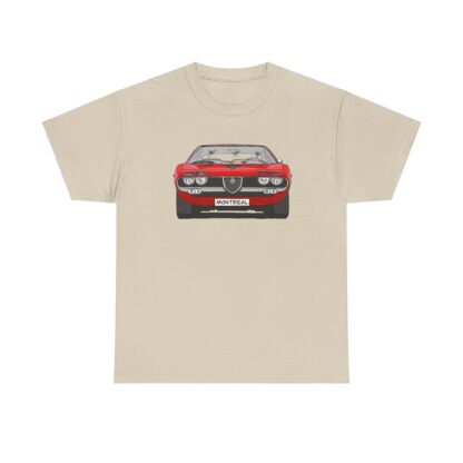 T-Shirt, Alfa Romeo Montreal, Strichzeichnung, Rot, eigenes Kennzeichen möglich – Bild 3