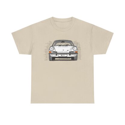 T-Shirt, Porsche 911, F-Modell, Ur-Elfer, Strichzeichnung, Weiß, personalisierbar – Bild 4