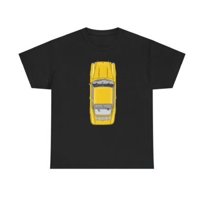 T-Shirt, Porsche 911 Coupé, F-Modell, Ur-Elfer, Top View, Gelb – Bild 3