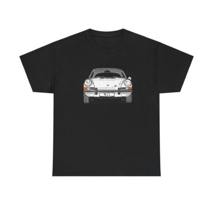 T-Shirt, Porsche 911, F-Modell, Ur-Elfer, Strichzeichnung, Weiß, personalisierbar – Bild 3
