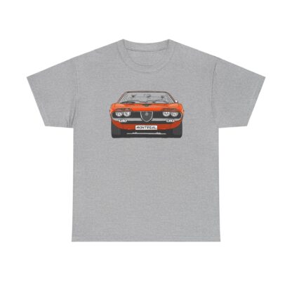 T-Shirt, Alfa Romeo Montreal, Strichzeichnung, Orange, eigenes Kennzeichen möglich – Bild 4
