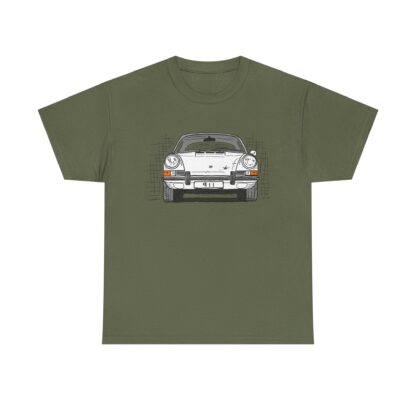 T-Shirt, Porsche 911, F-Modell, Ur-Elfer, Strichzeichnung, Weiß, personalisierbar – Bild 5