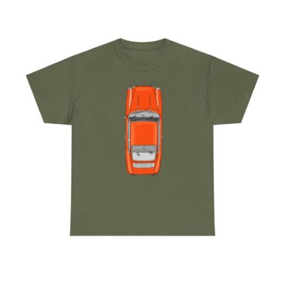 T-Shirt, Porsche 911 Coupé, F-Modell, Ur-Elfer, Top View, Orange – Bild 5