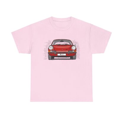 T-Shirt, Porsche 911, F-Modell, Ur-Elfer, Strichzeichnung, Rot, personalisierbar – Bild 10