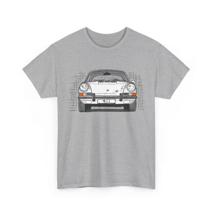 T-Shirt, Porsche 911, F-Modell, Ur-Elfer, Strichzeichnung, Weiß, personalisierbar