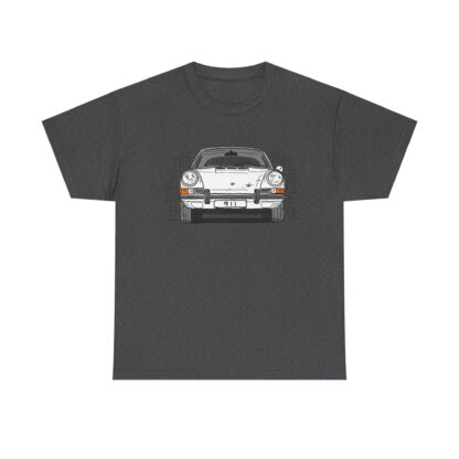 T-Shirt, Porsche 911, F-Modell, Ur-Elfer, Strichzeichnung, Weiß, personalisierbar – Bild 6