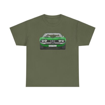 T-Shirt, Alfa Romeo Montreal, Strichzeichnung, Grün, eigenes Kennzeichen möglich – Bild 5