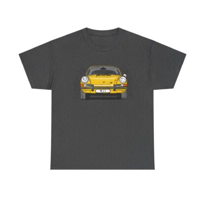 T-Shirt, Porsche 911, F-Modell, Ur-Elfer, Strichzeichnung, Gelb, personalisierbar – Bild 6
