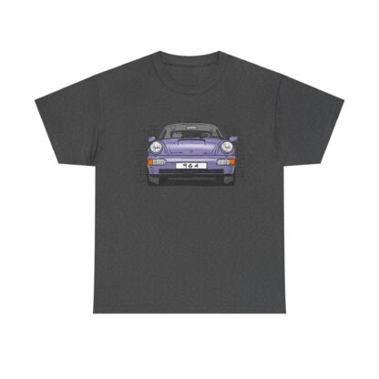 T-Shirt, Porsche 911, 964 Coupé, Strichzeichnung, Horizontblau (Lila), personalisierbar – Bild 6