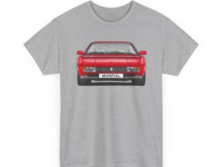 T-Shirt, Ferrari Mondial t, Strichzeichnung, Rot, mit Kennzeichen personalisierbar