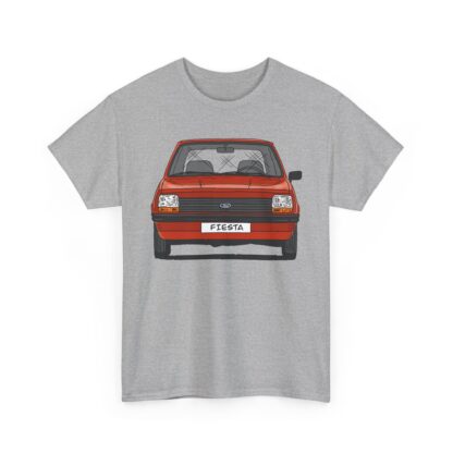T-Shirt, Ford Fiesta 76, Strichzeichnung, Rot, Wunsch-Kennzeichen möglich
