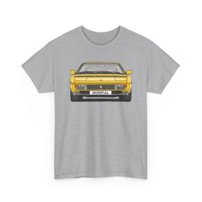T-Shirt, Ferrari Mondial t, Strichzeichnung, Gelb, mit Kennzeichen personalisierbar