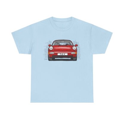 T-Shirt, Porsche 911, 964 Coupé, Strichzeichnung, Rot, personalisierbar – Bild 7