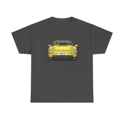 T-Shirt, Porsche 911, 964 Coupé, Strichzeichnung, Gelb, personalisierbar – Bild 6