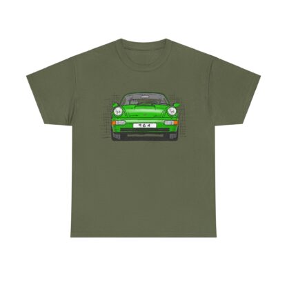 T-Shirt, Porsche 911, 964 Coupé, Strichzeichnung, Grün, personalisierbar – Bild 5