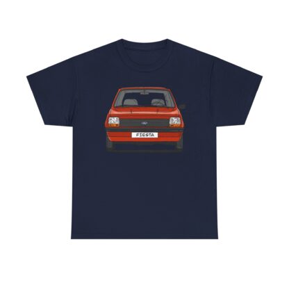 T-Shirt, Ford Fiesta 76, Strichzeichnung, Rot, Wunsch-Kennzeichen möglich – Bild 9