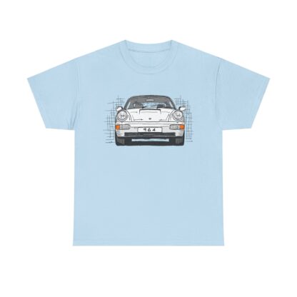T-Shirt, Porsche 911, 964 Coupé, Strichzeichnung, Weiß, personalisierbar – Bild 7
