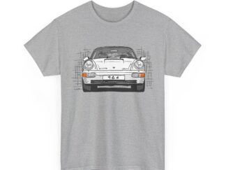 T-Shirt, Porsche 911, 964 Coupé, Strichzeichnung, Weiß, personalisierbar
