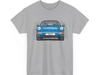 T-Shirt, Porsche 911, 964 Coupé, Strichzeichnung, Blau, personalisierbar