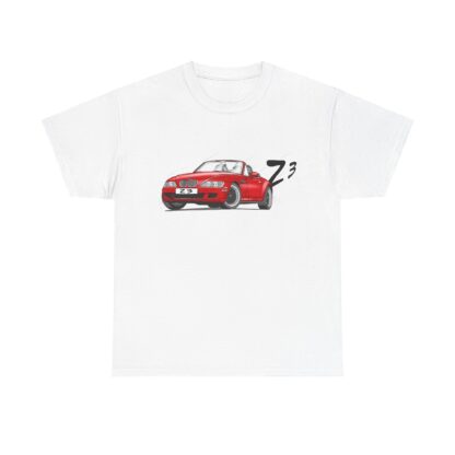 T-Shirt, BMW Z3, Strichzeichnung, Rot, personalisierbar – Bild 2