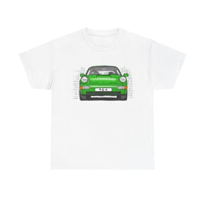 T-Shirt, Porsche 911, 964 Coupé, Strichzeichnung, Grün, personalisierbar – Bild 2