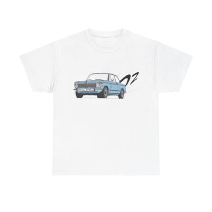 T-Shirt, BMW 02, Strichzeichnung, Blau, Kennzeichen möglich – Bild 2
