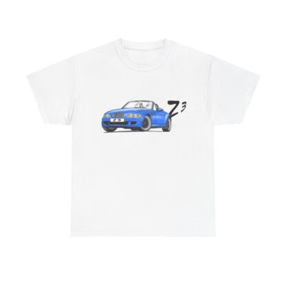 T-Shirt, BMW Z3, Strichzeichnung, Blau, personalisierbar – Bild 2