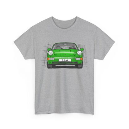 T-Shirt, Porsche 911, 964 Coupé, Strichzeichnung, Grün, personalisierbar