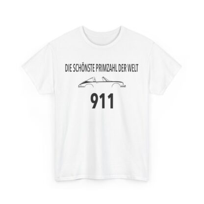 T-Shirt, SCHÖNSTE PRIMZAHL - 911, Schwarze Schrift – Bild 2