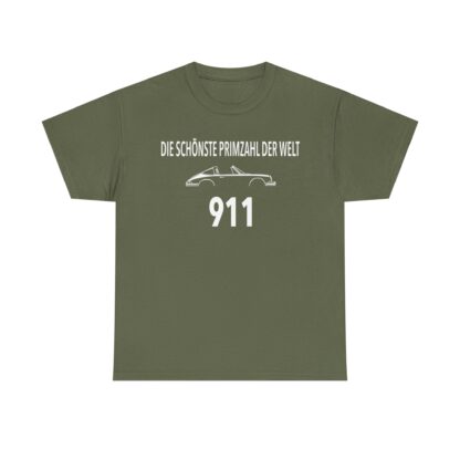 T-Shirt, SCHÖNSTE PRIMZAHL - 911, Weiße Schrift – Bild 3
