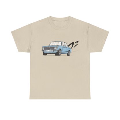 T-Shirt, BMW 02, Strichzeichnung, Blau, Kennzeichen möglich – Bild 3