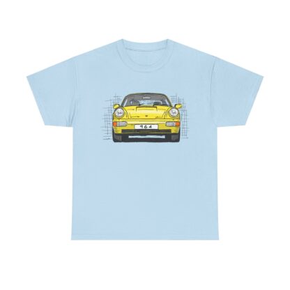 T-Shirt, Porsche 911, 964 Coupé, Strichzeichnung, Gelb, personalisierbar – Bild 7