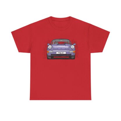 T-Shirt, Porsche 911, 964 Coupé, Strichzeichnung, Horizontblau (Lila), personalisierbar – Bild 11