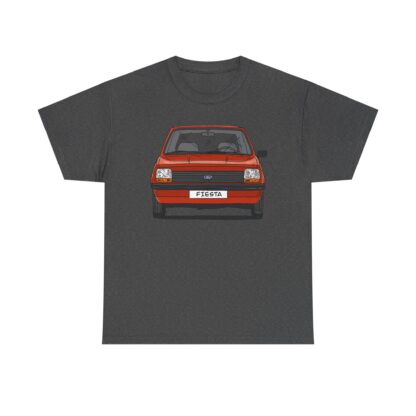 T-Shirt, Ford Fiesta 76, Strichzeichnung, Rot, Wunsch-Kennzeichen möglich – Bild 4
