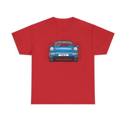 T-Shirt, Porsche 911, 964 Coupé, Strichzeichnung, Blau, personalisierbar – Bild 11