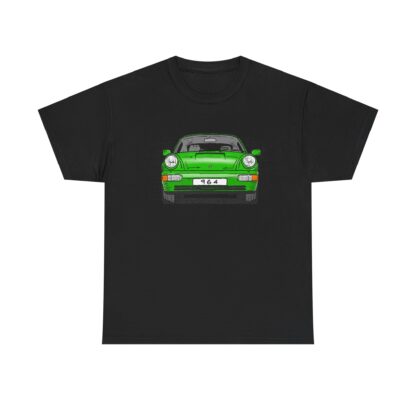 T-Shirt, Porsche 911, 964 Coupé, Strichzeichnung, Grün, personalisierbar – Bild 3
