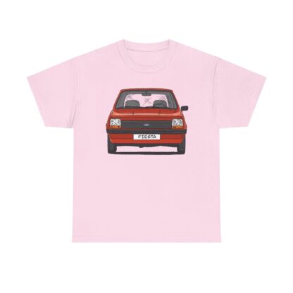 T-Shirt, Ford Fiesta 76, Strichzeichnung, Rot, Wunsch-Kennzeichen möglich – Bild 8
