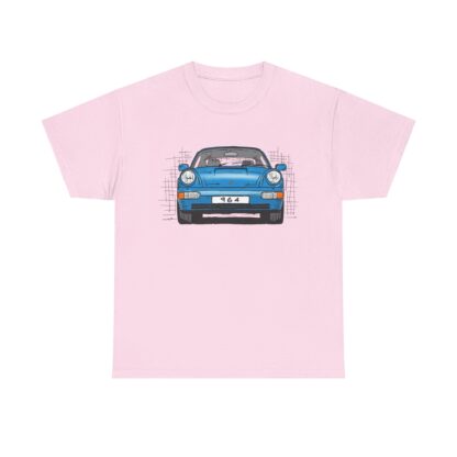 T-Shirt, Porsche 911, 964 Coupé, Strichzeichnung, Blau, personalisierbar – Bild 10
