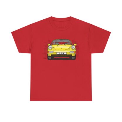 T-Shirt, Porsche 911, 964 Coupé, Strichzeichnung, Gelb, personalisierbar – Bild 11