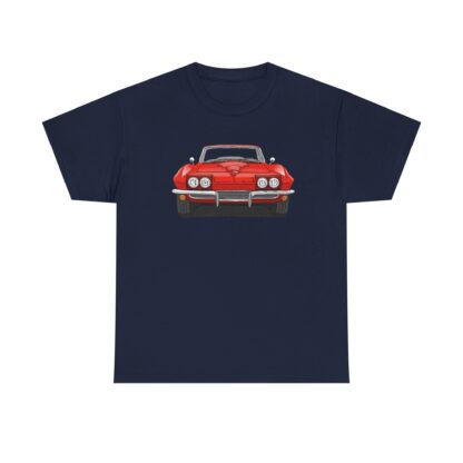 T-Shirt, Chevrolet Corvette C2, Strichzeichnung, Rot, ohne Schild – Bild 9