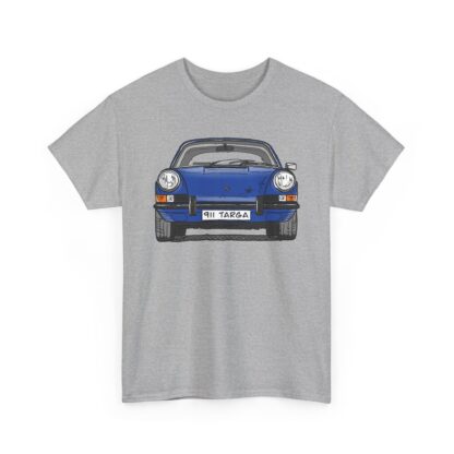 T-Shirt, Porsche 911 Targa, F-Modell, Ur-Elfer, Strichzeichnung, Blau, personalisierbar