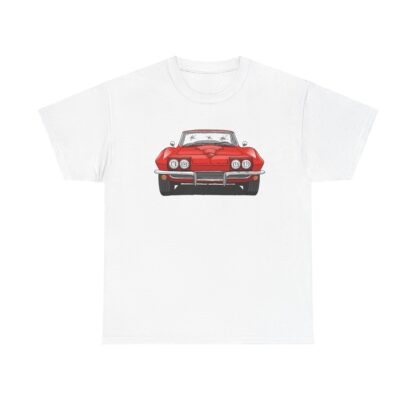 T-Shirt, Chevrolet Corvette C2, Strichzeichnung, Rot, ohne Schild – Bild 2