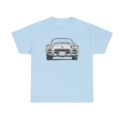 T-Shirt, Corvette C1, Strichzeichnung, Weiß, personalisierbar – Bild 7