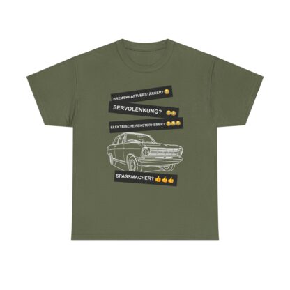 T-Shirt, Opel Kadett B Limousine, Weiß, Deutscher Text, Spaßmacher – Bild 5