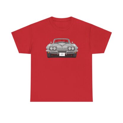 T-Shirt, Chevrolet Corvette C2, Strichzeichnung, Silber, eigenes Kennzeichen möglich – Bild 11