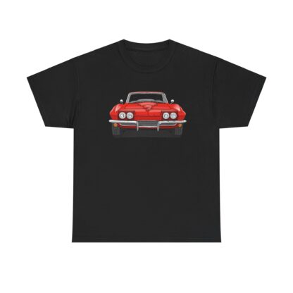 T-Shirt, Chevrolet Corvette C2, Strichzeichnung, Rot, ohne Schild – Bild 3