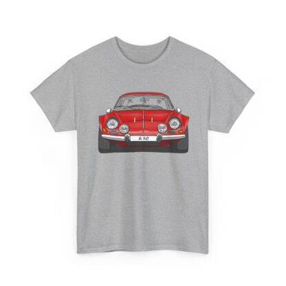 T-Shirt, Alpine A110 (Renault), Strichzeichnung, Rot, eigenes Kennzeichen möglich