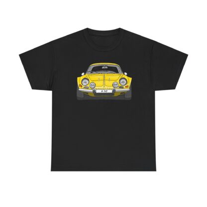 T-Shirt, Alpine A110 (Renault), Strichzeichnung, Gelb, eigenes Kennzeichen möglich – Bild 3