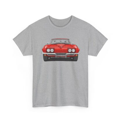 T-Shirt, Chevrolet Corvette C2, Strichzeichnung, Rot, ohne Schild